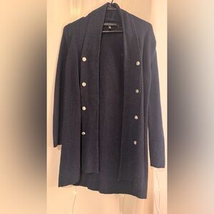 Navy/Black Double-Breasted Cardigan